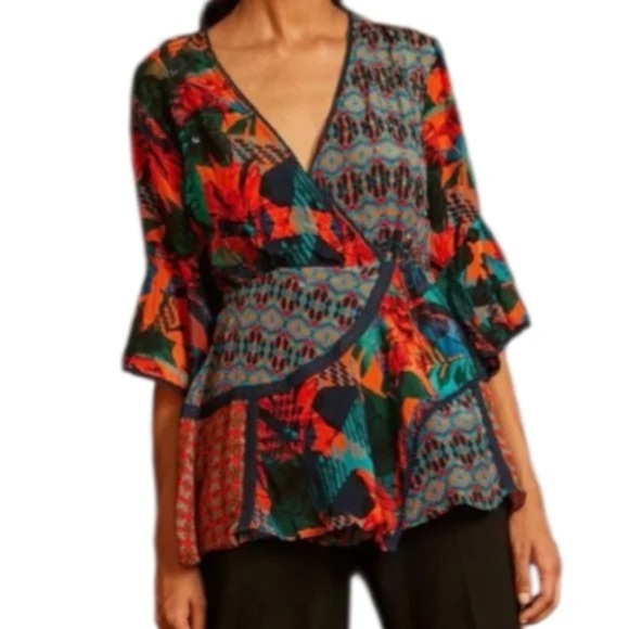 NEW Anthropologie Bhanuni By Jyoti Celestine Embellished Embroidered Boho Top S - Picture 2 of 12